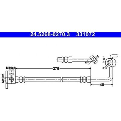 ATE bremse slange M10x1 - til Mazda MX-5 ATE bremse slange M10x1 - til Mazda MX-5