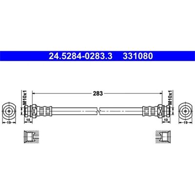 ATE 24528402833 Blå bremse slange - Bremsedel ATE 24528402833 Blå bremse slange - Bremsedel