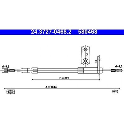 ATE 24.3727-0468.2 Bremskabel - Parkeringsbremse ATE 24.3727-0468.2 Bremskabel - Parkeringsbremse