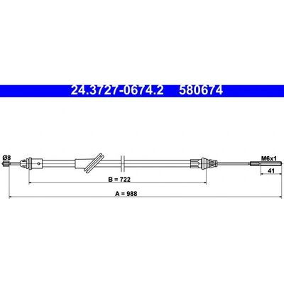 ATE 24.3727-0674.2 Leva de frein à câble pour frein de stationnement - Pièce auto ATE 24.3727-0674.2 Leva de frein à câble pour frein de stationnement - Pièce auto