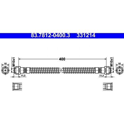 ATE 83.7812-0400.3 Fleksibel bremseksjon for VW Touareg, Porsche Cayenne, Audi Q7 ATE 83.7812-0400.3 Fleksibel bremseksjon for VW Touareg, Porsche Cayenne, Audi Q7