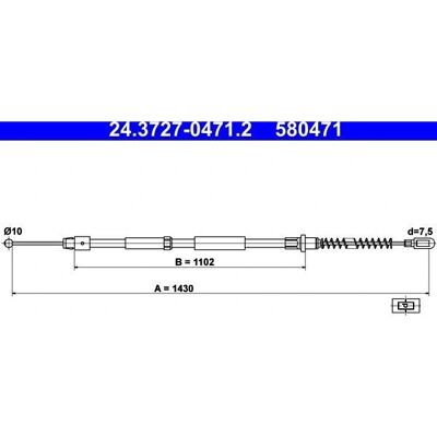 Ate bremsekabel for Mercedes-Benz Sprinter - Bakre håndbremse - 1430mm Ate bremsekabel for Mercedes-Benz Sprinter - Bakre håndbremse - 1430mm