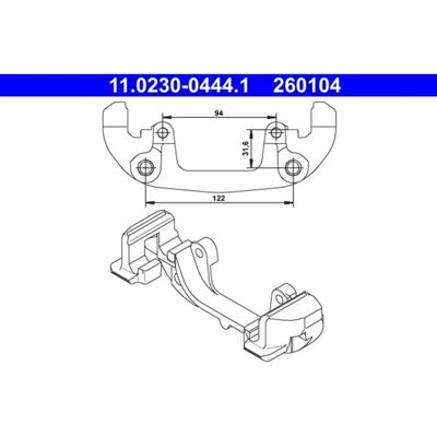 ATE Halter für BMW 3 Z3 Vorderbremssattel ATE Halter für BMW 3 Z3 Vorderbremssattel