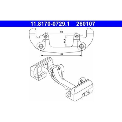 BMW Bremseskoholder - Støtte til bremsesko for 3-serie (E36, E46) - ATE BMW Bremseskoholder - Støtte til bremsesko for 3-serie (E36, E46) - ATE