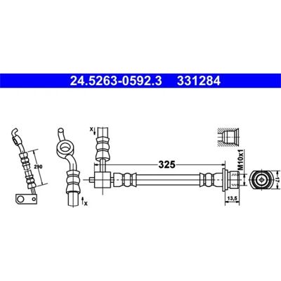 ATE bremse slange M10x1 til Toyota Yaris - Bremse slange ATE bremse slange M10x1 til Toyota Yaris - Bremse slange