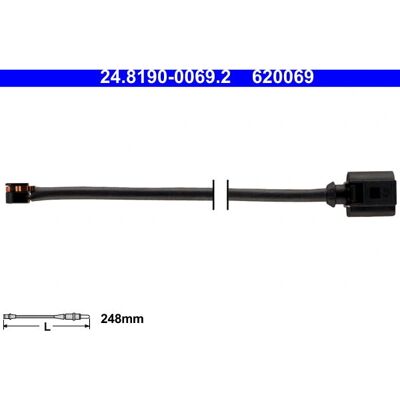 Ate Bremsebelag-slitasjesensor - 248mm for Porsche 911 & Boxster Ate Bremsebelag-slitasjesensor - 248mm for Porsche 911 & Boxster