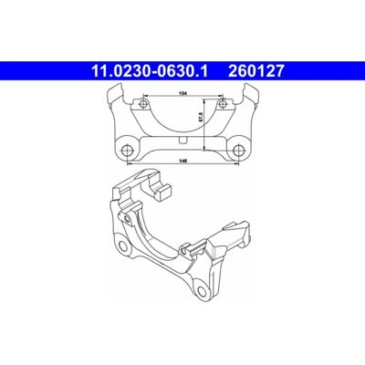 Ate Halter Bremssattel - VAG 4B0615125D - Support für Audi A6 Allroad Ate Halter Bremssattel - VAG 4B0615125D - Support für Audi A6 Allroad