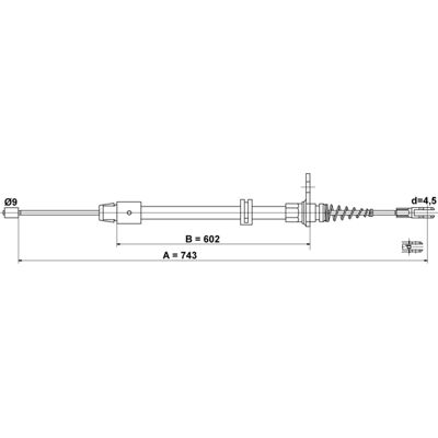 ATE Handbremse Seil - 743mm für Mercedes-Benz ATE Handbremse Seil - 743mm für Mercedes-Benz