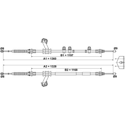 Bremsekabel Ate Mazda 2 - 1328/1360mm, OE: 17.0510 Bremsekabel Ate Mazda 2 - 1328/1360mm, OE: 17.0510