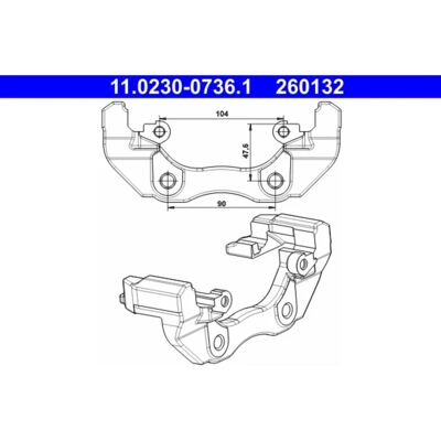 Ate Halter Bremssattel Support Vorderachse Ford C-Max, Focus Ate Halter Bremssattel Support Vorderachse Ford C-Max, Focus