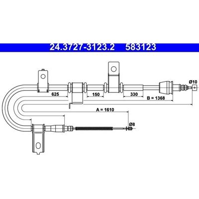 Ate Hyundai Getz Hinteres Rechtes Handbremsseil - Parkbremssystem Ate Hyundai Getz Hinteres Rechtes Handbremsseil - Parkbremssystem