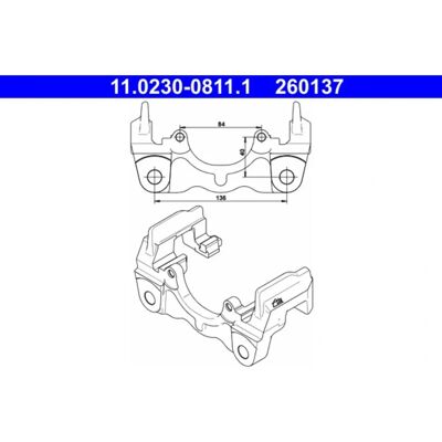 Supporto per pinza freno Ate - Posteriore VW California Multivan Supporto per pinza freno Ate - Posteriore VW California Multivan