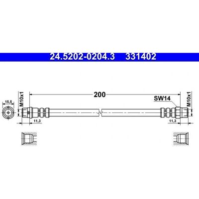 A.B.S. 200mm Brake Hose Set for BMW 3 - Brake Hose A.B.S. 200mm Brake Hose Set for BMW 3 - Brake Hose