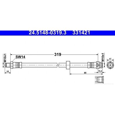 Ford Modell 24514803193 Bremseslange - Bremssystemdel Ford Modell 24514803193 Bremseslange - Bremssystemdel