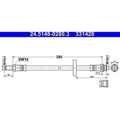 ATE 24.5148-0280.3 Flexibler Bremsenschlauch - Bremssystem ATE 24.5148-0280.3 Flexibler Bremsenschlauch - Bremssystem