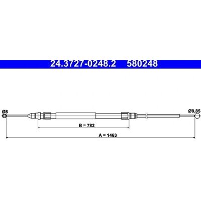 Ate bremskabel for BMW 1-serie - 1463mm, Variasjoner Ate bremskabel for BMW 1-serie - 1463mm, Variasjoner