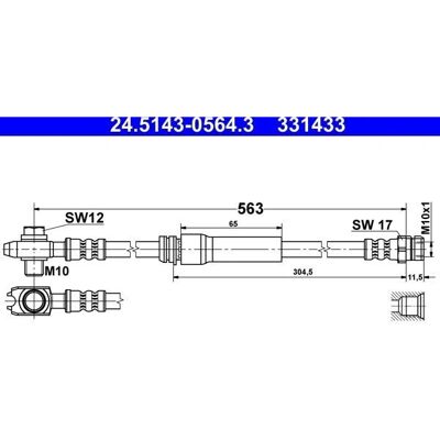 ATE bremse slange - 24.5143-0564.3 ATE bremse slange - 24.5143-0564.3
