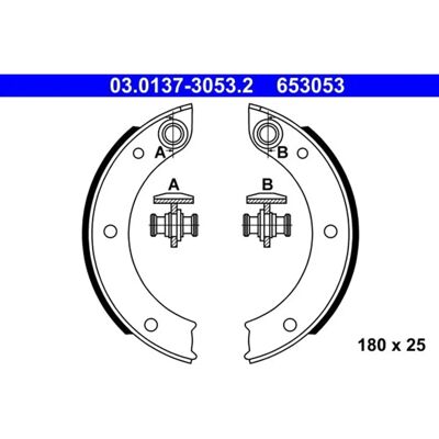 Bremseklodssæt ATE 03.0137-3053.2 - Parkeringsbremse Bremseklodssæt ATE 03.0137-3053.2 - Parkeringsbremse