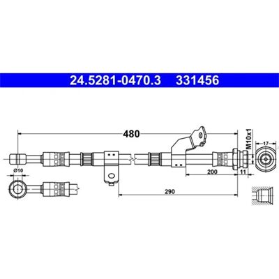 Przewód hamulcowy ATE M10x1 - Brake Hose Przewód hamulcowy ATE M10x1 - Brake Hose