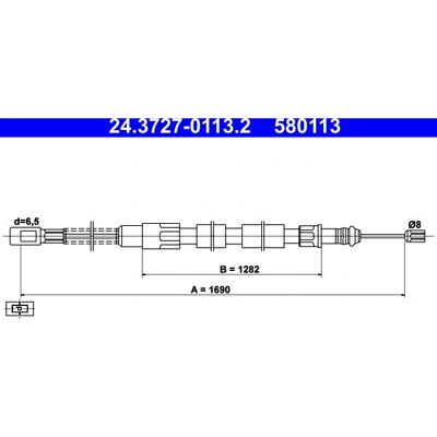 ATE Brake Cable for Volkswagen LT 28-35 I/II - 1690mm ATE Brake Cable for Volkswagen LT 28-35 I/II - 1690mm