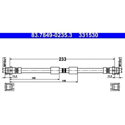 Bremse slange ATE 83.7849-0235.3 - Bremse slange Bremse slange ATE 83.7849-0235.3 - Bremse slange