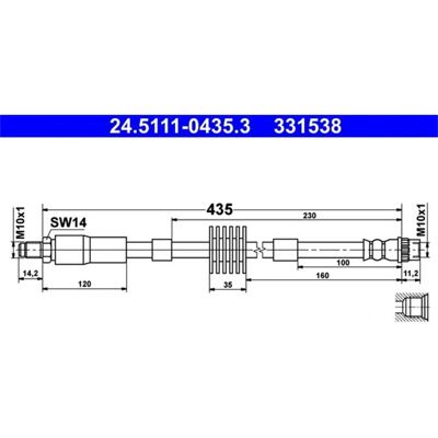 Ate bremse slange M10x1 - Bremse slange Ate bremse slange M10x1 - Bremse slange