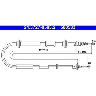 Ate Model 24.3727-0583.2 - Parkeringsbremsekabel Ate Model 24.3727-0583.2 - Parkeringsbremsekabel