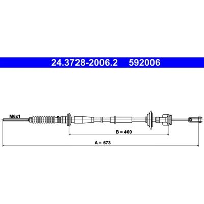 Ate 24.3728-2006.2 Kupplungsseil - Subaru, Suzuki, Hochwertig Ate 24.3728-2006.2 Kupplungsseil - Subaru, Suzuki, Hochwertig