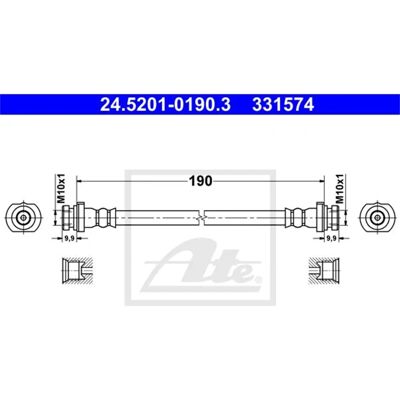 Ate Modell 24520101903 Bremseslange - Bremseslange for Renault Koleos Ate Modell 24520101903 Bremseslange - Bremseslange for Renault Koleos