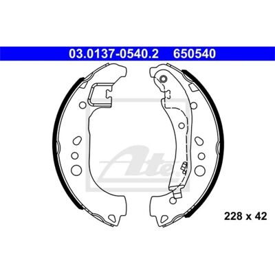 Ate Modell 03013705402 Bremsbackensatz für Hinterachse - Bremsart Ate Modell 03013705402 Bremsbackensatz für Hinterachse - Bremsart