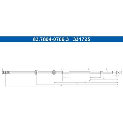 ATE bremse slange M10x1 - Brake Hose ATE bremse slange M10x1 - Brake Hose