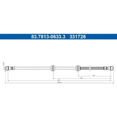 ATE Modell 83.7813-0633.3 Bremse slange - For Mercedes G-Klasse ATE Modell 83.7813-0633.3 Bremse slange - For Mercedes G-Klasse