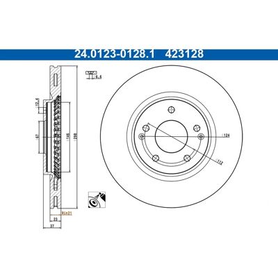 Ilmastoidut pinnoitetut jarrulevyt ATE 24.0123-0128.1 Ssangyong Tivoli/XLV Ilmastoidut pinnoitetut jarrulevyt ATE 24.0123-0128.1 Ssangyong Tivoli/XLV