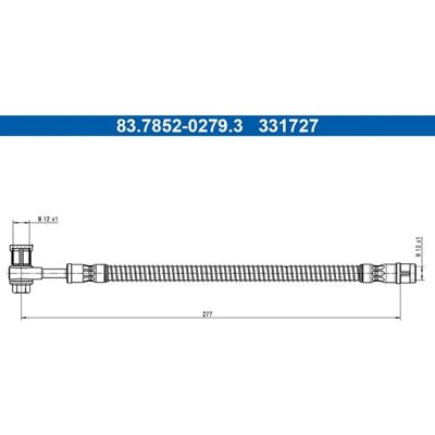 Przewód hamulcowy Ate M12x1 M10x1 277mm - Brake Hose Przewód hamulcowy Ate M12x1 M10x1 277mm - Brake Hose
