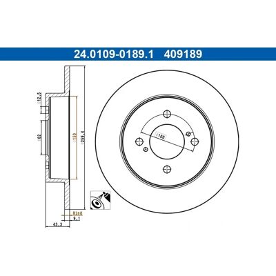 Disque de frein ATE Suzuki Swift 4 - Plein Disque de frein ATE Suzuki Swift 4 - Plein
