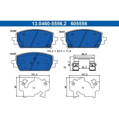 Pastiglie freno anteriori ATE per Hyundai Santa Fe Kia Sorento - Kit freni Pastiglie freno anteriori ATE per Hyundai Santa Fe Kia Sorento - Kit freni