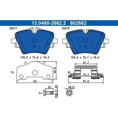 ATE 13.0460-2662.2 Skivebremseklossett for BMW X1, X2, Mini ATE 13.0460-2662.2 Skivebremseklossett for BMW X1, X2, Mini