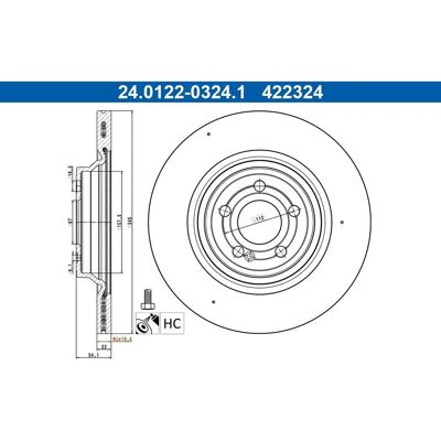 ATE 24.0122-0324.1 Bremseskive - OEM Mercedes-Benz A-klasse ATE 24.0122-0324.1 Bremseskive - OEM Mercedes-Benz A-klasse