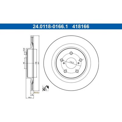 ATE 24.0118-0166.1 - Disco freno compatibile OEM ATE 24.0118-0166.1 - Disco freno compatibile OEM