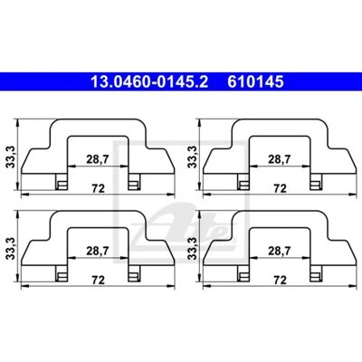 ATE 13.0460-0145.2 - Bremszubehör-Set für Citroën C2 C3 ATE 13.0460-0145.2 - Bremszubehör-Set für Citroën C2 C3