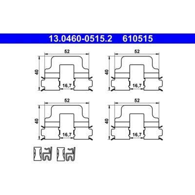 Ate Bremsbeläge Satz - Hinterachse für Abarth 500, Alfa 147 - Scheibenbremssystem Ate Bremsbeläge Satz - Hinterachse für Abarth 500, Alfa 147 - Scheibenbremssystem