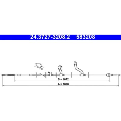 Ate Kia Cee'd Pro Handbrake Cable - Suitable for Kia Cee'd Pro Ate Kia Cee'd Pro Handbrake Cable - Suitable for Kia Cee'd Pro