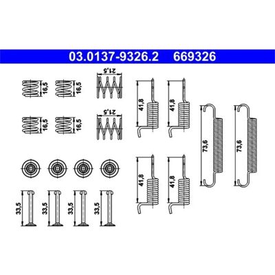 ATE 03013793262 Hyundai Kia Hintere Bremsbackensatz ATE 03013793262 Hyundai Kia Hintere Bremsbackensatz