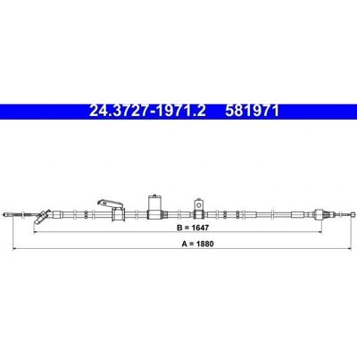ATE 24.3727-1971.2 Bageste Højre Bremskabel - Brestyper ATE 24.3727-1971.2 Bageste Højre Bremskabel - Brestyper