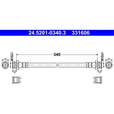 Mitsubishi MN102554 Blå bremseslange - Bremseslange Mitsubishi MN102554 Blå bremseslange - Bremseslange