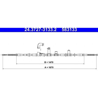 ATE Modell 24.3727-3133.2 - Håndbrekkabel for Hyundai Santa Fe ATE Modell 24.3727-3133.2 - Håndbrekkabel for Hyundai Santa Fe