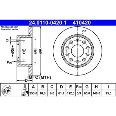 ATE SKODA Bremsscheibe - Octavia 3 Variant 5-112mm - Voll ATE SKODA Bremsscheibe - Octavia 3 Variant 5-112mm - Voll