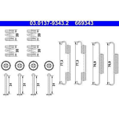 ATE 03.0137-9343.2 Σετ αξεσουάρ - Τακάκια χειρόφρενου ATE 03.0137-9343.2 Σετ αξεσουάρ - Τακάκια χειρόφρενου