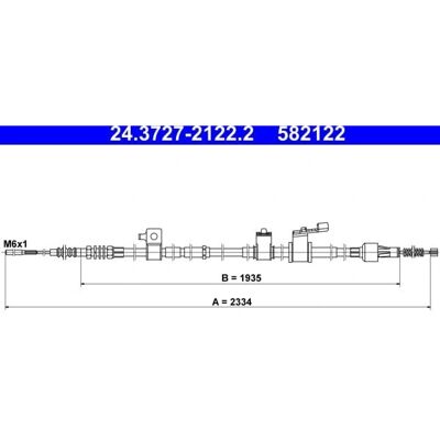 Ate Model 24.3727-2122.2 Parkeringsbremse Kabel - håndbremse Ate Model 24.3727-2122.2 Parkeringsbremse Kabel - håndbremse