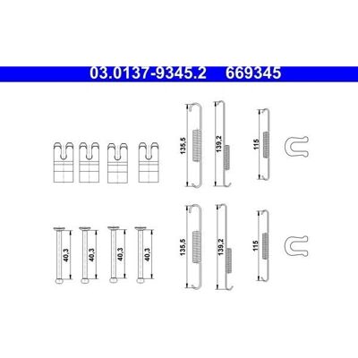 Toyota Bremsbacken-Set - 03.0137-9345.2 - Bremsbacken Kit für Toyota Fortuner und Hilux Toyota Bremsbacken-Set - 03.0137-9345.2 - Bremsbacken Kit für Toyota Fortuner und Hilux
